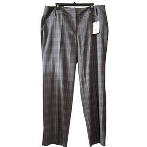 Zac & Rachel Curvy Fit Plaid Dress Pants Gray Size 16W Unisex Business Pleated